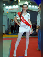photo from the publication "METAL 2012. Lasers 2.", author Эдуард@fotovzglyad, Tags: [exhibitions, dress white, shoes white, events of 2012, stockings white, stocking tops visible, Metal-Working, plaits / braids, dress very short (mini-dress), high heels, dress fitting, tight, slinky, events, stiletto heels]