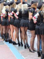 photo from the publication "High Heels Army, Ribbons and Heels", author Panthera leo, Tags: [pantyhose (tights) fishnet black, short dress, shoes black, black dress, outdoor, outdoor, , high heels, in the promo-uniform, USA]