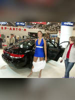 photo from the publication "Girls Hyundai (assorted)", author Stentory, Tags: [exhibitions, pantyhose (tights) skin color, heels, cleavage, Moscow, car, Interauto and MIMS, Russia, dress blue, sandals, events of 2007, events, girls Hyundai, car show]
