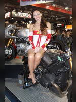photo from the publication "EICMA 2016", author themax2, Tags: [exhibitions, motorcycle (bike), pantyhose (tights) skin color, Italy, brunette, Milan, dress very short (mini-dress), dress fitting, tight, slinky, events, pantyhose (tights) sheer, transparent, sitting sideways on a motorcycle, events of 2016, , , Europe]