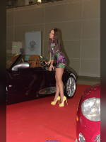 photo from the publication "Tune-12. Elena", author NIK, Tags: [exhibitions, pantyhose (tights) skin color, Moscow Tuning Show, Moscow Tuning Show, yellow shoes, events of 2012, events of 2012, brunette, pantyhose (tights) with glitter, dress very short (mini-dress), shoes with an open toe, events, pantyhose (tights) sheer, transparent, dress, stiletto heels, car show]